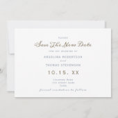 シンプル延期さ結婚れた日付の変更 セーブザデート (裏面)