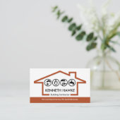 シンプル建物フレーム建築ビルダ 名刺 (スタンド正面)