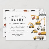 シンプル建築トラック誕生日招待状 招待状 (正面/裏面)