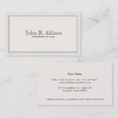 シンプル弁護士カード付き縁どアイボリー 名刺 (正面/裏面)