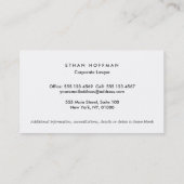 シンプル弁護士グ伝統的レープロフェッショナル 名刺 (裏面)