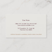 シンプル弁護士ダーククラシックブラウンリネンルック 名刺 (裏面)