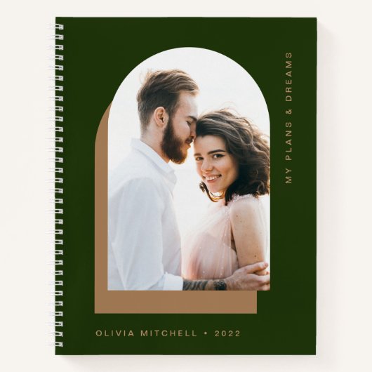 シンプル弓 |フォレモダンストグリーン(写真付き) ノートブック (正面)