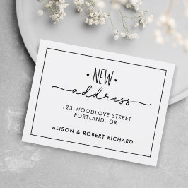 シンプル引っ越しましたの新しいアドレスの移動のお知らせ ポストカード