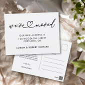 シンプル引っ越しましたの新しいアドレスの移動のお知らせ ポストカード