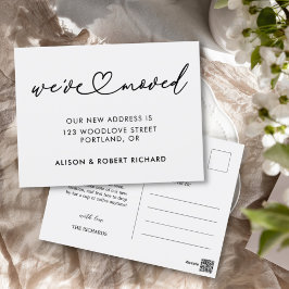 シンプル引っ越しましたの新しいアドレスの移動のお知らせ ポストカード