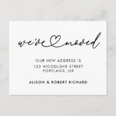 シンプル引っ越しましたの新しいアドレスの移動のお知らせ ポストカード (正面)