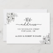 シンプル引っ越しましたの新しいアドレスの移動のお知らせ 案内状 (正面)