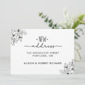 シンプル引っ越しましたの新しいアドレスの移動のお知らせ 案内状 (スタンド正面)