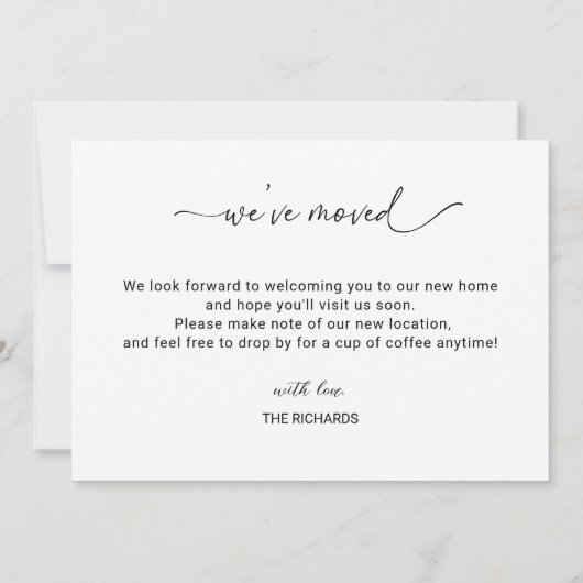 シンプル引っ越しましたの新しいアドレスの移動のお知らせ 案内状 (裏面)