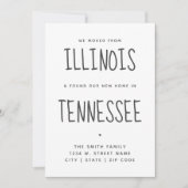 シンプル引っ越しましたニューモダンホームニュー州 案内状 (正面)