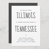 シンプル引っ越しましたニューモダンホームニュー州 案内状 (正面/裏面)