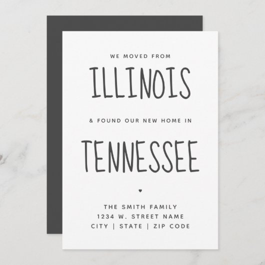 シンプル引っ越しましたニューモダンホームニュー州 案内状 (正面/裏面)