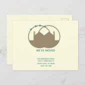 シンプル引っ越しましたハウスアロービジネス 案内ポストカード (正面/裏面)