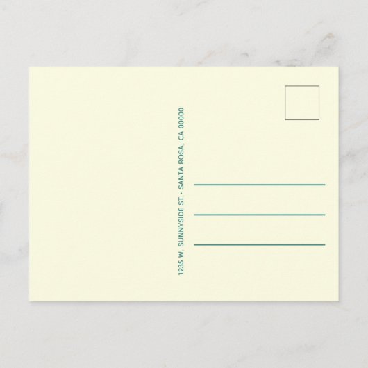 シンプル引っ越しましたハウスアロービジネス 案内ポストカード (裏面)