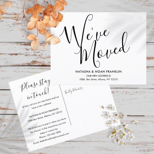 シンプル引っ越しました新しいホームアドレス 案内ポストカード