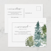 シンプル引っ越しました新しいホームスクリプトパインツリー ポストカード (正面/裏面)