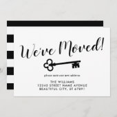 シンプル引っ越しました鍵新しいホームアドレスの移動 案内状 (正面/裏面)