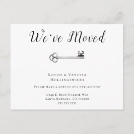 シンプル引っ越しました鍵移動  案内ポストカード