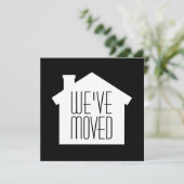 シンプル引っ越し祝いパーティーモダンパーティの招待状ブラック 招待状 (スタンド正面)
