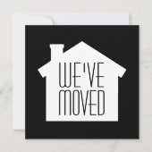 シンプル引っ越し祝いパーティーモダンパーティの招待状ブラック 招待状 (正面)