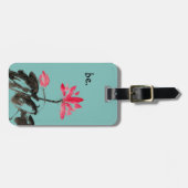 シンプル引用文インスパイアチノイスリーフローラロータス ラゲッジタグ (正面横)