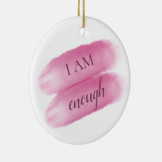 シンプル引用文インスパイア私は十分な肯定 セラミックオーナメント (右)