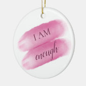 シンプル引用文インスパイア私は十分な肯定 セラミックオーナメント (左)