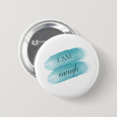 シンプル引用文インスパイア私は十分な肯定 缶バッジ (正面&裏面)