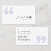 シンプル引用文テクニカルライターの名刺 名刺 (正面/裏面)