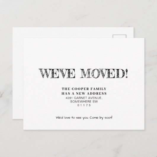 シンプル引越し案内はがき 案内ポストカード (正面/裏面)