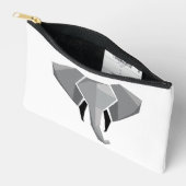 シンプル形状幾何学象の頭 アクセサリーポーチ (見開き)