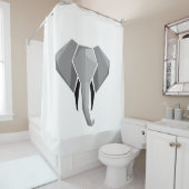 シンプル形状幾何学象の頭 シャワーカーテン (インサイチュ)