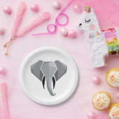 シンプル形状幾何学象の頭 ペーパープレート (パーティー)