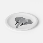 シンプル形状幾何学象の頭 ペーパープレート (アングル)