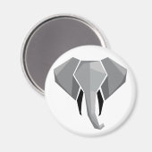 シンプル形状幾何学象の頭 マグネット (正面/裏面)