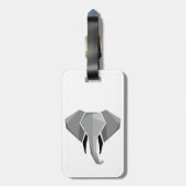 シンプル形状幾何学象の頭 ラゲッジタグ (裏面縦)