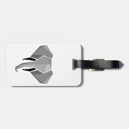 シンプル形状幾何学象の頭 ラゲッジタグ (裏面横)