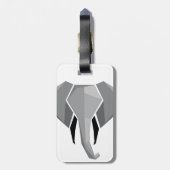 シンプル形状幾何学象の頭 ラゲッジタグ (裏面縦)