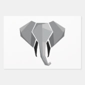 シンプル形状幾何学象の頭 ラッピングペーパーシート (正面2)