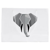 シンプル形状幾何学象の頭 ラージペーパーバッグ (裏面)