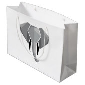 シンプル形状幾何学象の頭 ラージペーパーバッグ (裏面アングル)