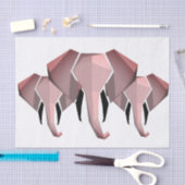 シンプル形状幾何学象の頭 薄葉紙 (クラフト)