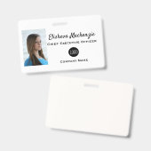 シンプル従業員バッジカスタマイズ可能な名前タグ バッジ (Front & Back)