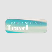 シンプル従業員ホワイトブルー旅行 名札 (正面)