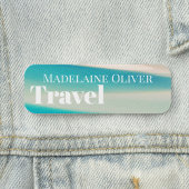 シンプル従業員ホワイトブルー旅行 名札