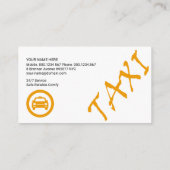 シンプル心地良スタイリッシュいイエロータクシー 名刺 (裏面)