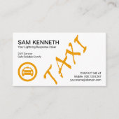 シンプル心地良スタイリッシュいイエロータクシー 名刺 (正面)