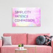 シンプル忍耐強い思感動的いやり キャンバスプリント (インサイチュ (リビング))