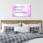 シンプル忍耐強い思感動的いやり キャンバスプリント (インサイチュ (寝室))